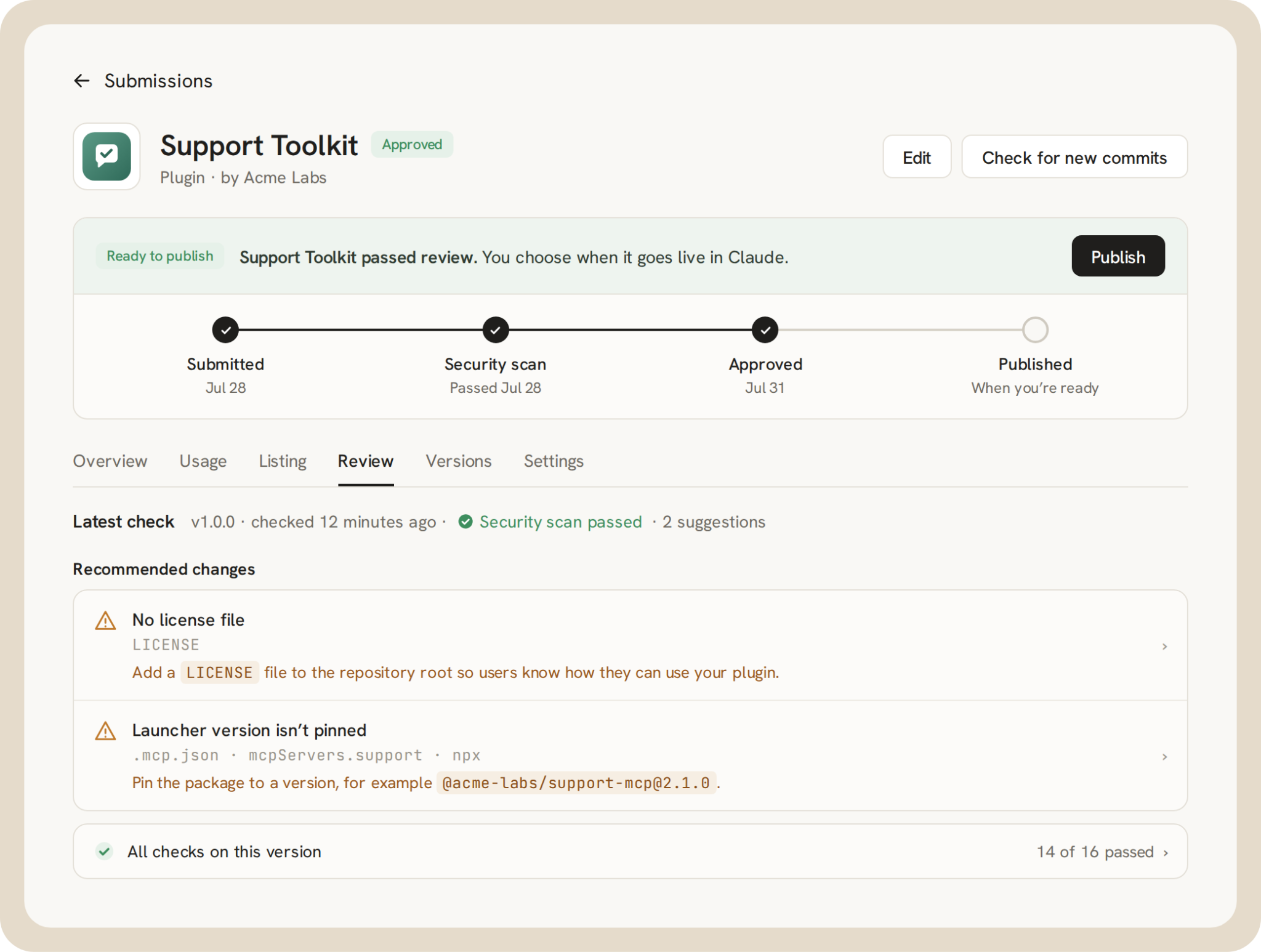 Claude plugin directory submission portal